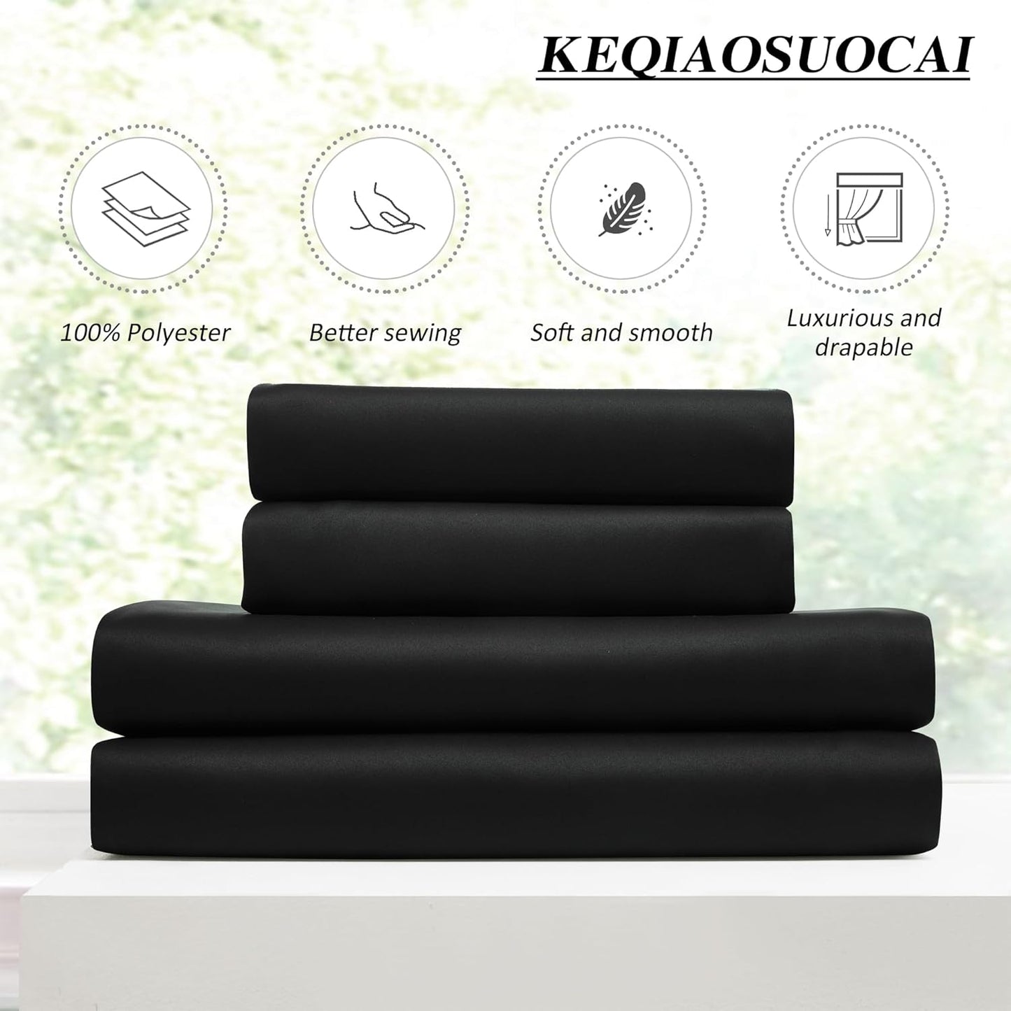 KEQIAOSUOCAI 80 Inch Wide Black Pinch Pleated Tall Curtains 80 x 144, Thermal Insulated Noise Cancelling Living Room Office Drapes 144 Inches Long, Patio Sliding Glass Door Window Curtain 2 Panels