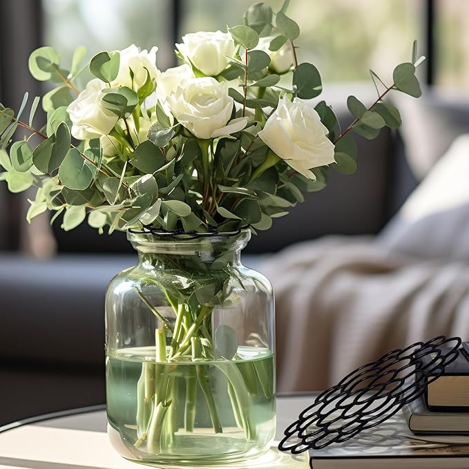 3 Pcs Modern Flower Frog Metal Flower Arrangement Holder Floral Grid Used for Vase Flower Arrangement Art Convenient Stem Holder for Flowers Flower Frog Organizer Metal Lid for Vase (Black)