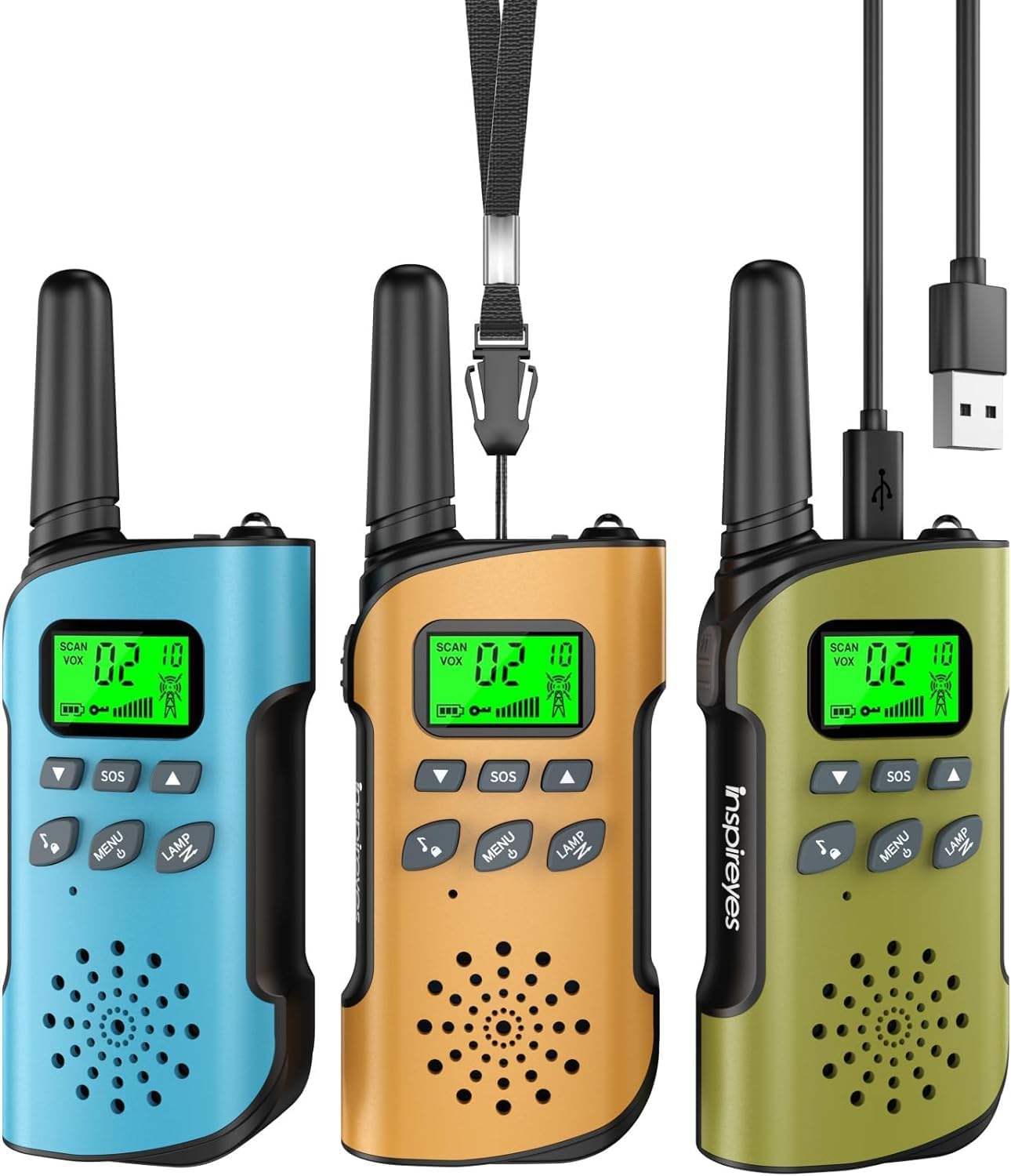 Walkie Talkies for Kids Rechargeable,Toys for Boys and Girls Ages 3-12, 3 Pack Long Range 2-Way Radios, Birthday Gifts,Christmas Stockings, Outdoor Play, Family Games, Hiking Camping Gear