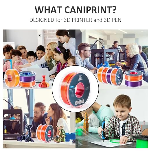 Geeetech Silk PLA Filament 1.75mm Silk Dual Color Filament, Coextrusion Dichromatic Metal-Like Shiny Consumable 1kg (2.2lbs) 1 Spool, Dimensional Accuracy +/- 0.02 mm, Gold Red