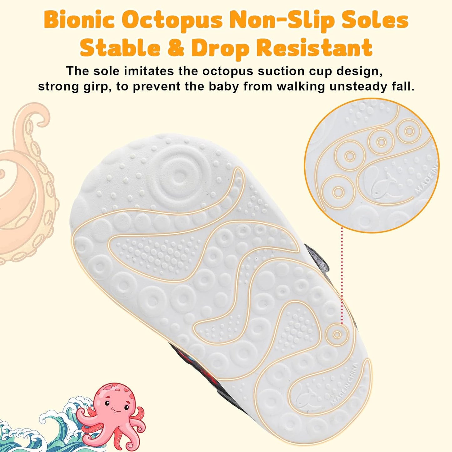 FEETCITY Wide Baby Shoes Boys Girls Baby Barefoot Shoes Breathable Infant Walking Shoe Crib Sock Shoe Toddler Sneakers Flexible