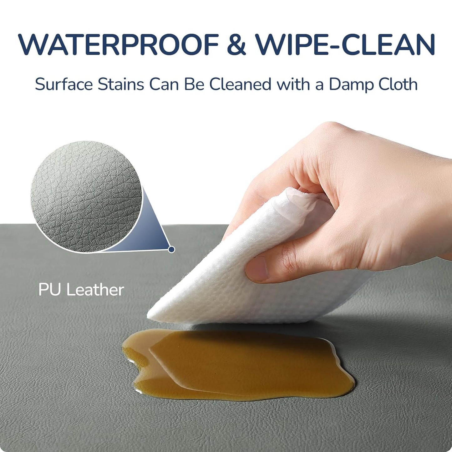 Baby Play Mat for Floor,1.3'' Thick Memory Foam Play Mat,Soft PU Leather Muscle Mat Rug,Cushioned & Waterproof Playpen Mats,Non Slip Crawling Padded Tummy Time Mat for Toddlers,Infants,Kids