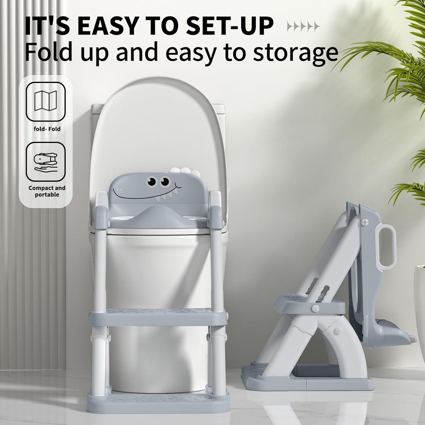 Potty Training Seat for Toddlers, 2 in 1 Potty Training Toilet with Anti-Slip Pad Step Stool, Toddler Toilet Seat for Boys and Girls