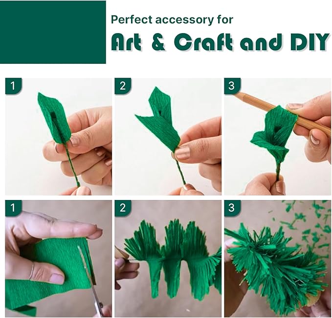 PartyWoo Crepe Paper Streamers 4 Rolls 328ft, Pack of Bluish Green Party Streamers, Crepe Paper for Birthday & Wedding Decorations (1.8 in x 82 Ft/Roll)