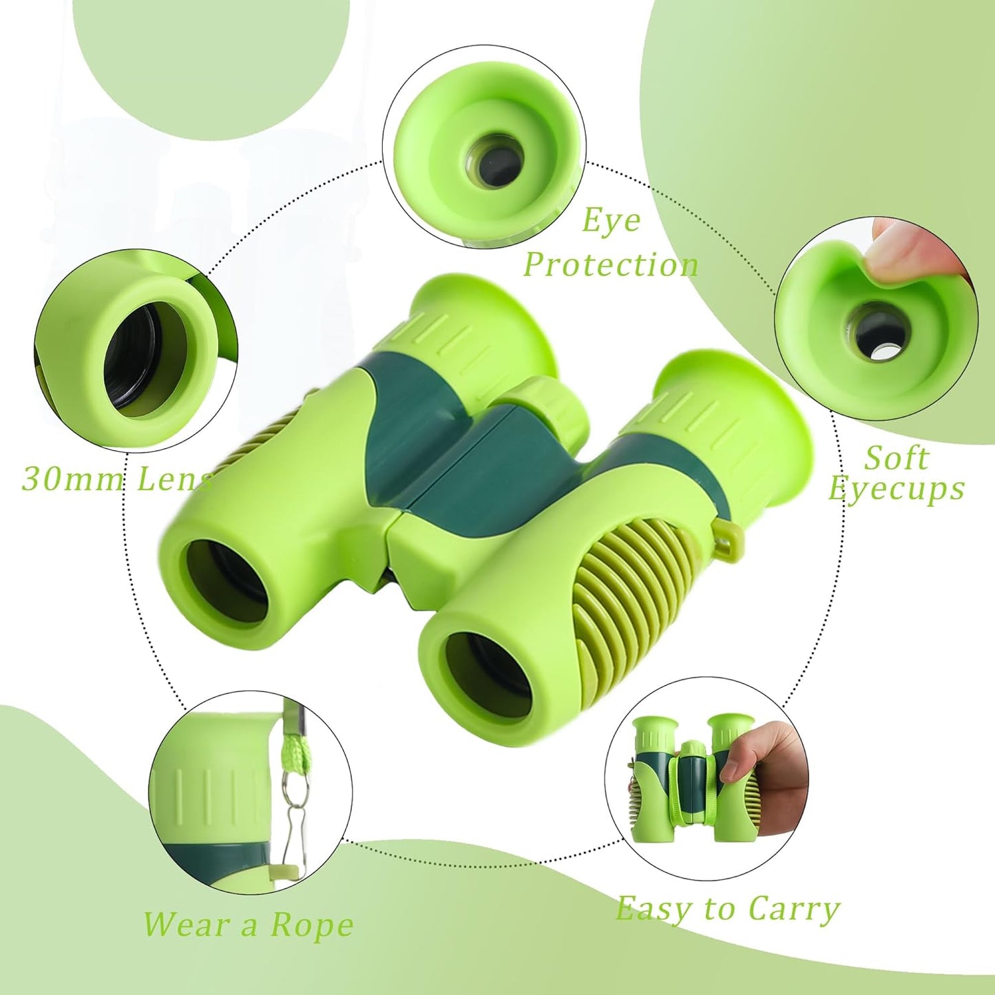 Scotamalone Binoculars for Kids Shockproof Toys Gifts for Age 3-12 Years Old Boys Girls Bird Watching Outside Play Hiking Camping Educational Learning