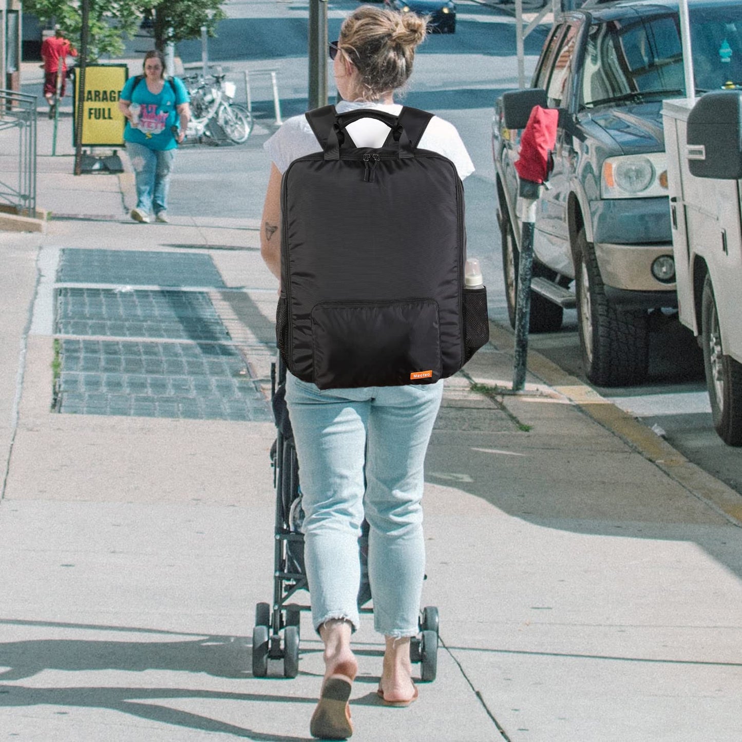 Mactso Stroller Travel Bag Compatible with GB Pockit and GB Pockit Air Plus All Terrain, Lightweight Stroller Travel Backpack for Airplane (Black, M)