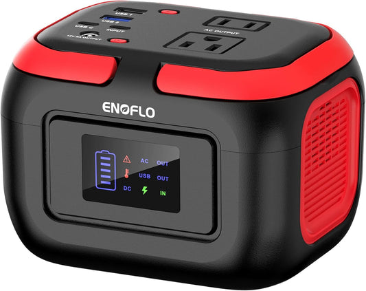 Portable Power Station, 97Wh Solar Generator, Lithium Battery Power with 110V AC 150W Peak Socket/DC/USB QC3.0/LED Light for Outdoor Camping Trip Home Backup Emergency