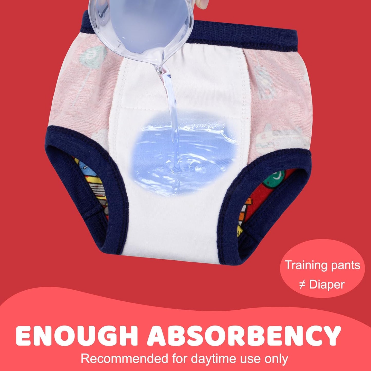 BIG ELEPHANT Toddler Training Pants, Soft Cotton Absorbent Training Underwear for Baby Boys & Girls