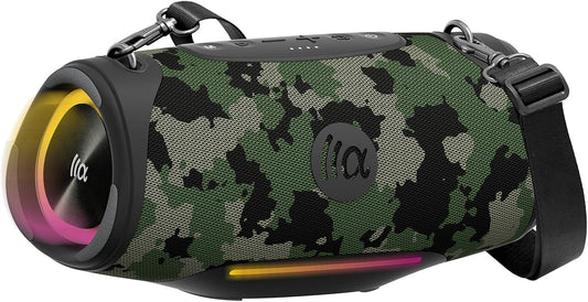 Portable Bluetooth Speaker 80W RMS,120W Peak Loud Subwoofer Wireless Stereo with HD Sound,8H Playtime IPX7 Waterproof for Party cmaping Beach (CAMO-80W RMS/120W Peak)
