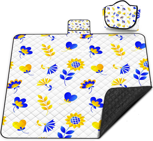 Poedist Extra Large Picnic Blanket Waterproof,80"x 80"Foldable Machine Washable Beach Blanket,Outdoor Blanket for 6-8 Adults,Suitable for Indoor Crawling,Park Beach,Camping,Hiking,Family Travel(Mini