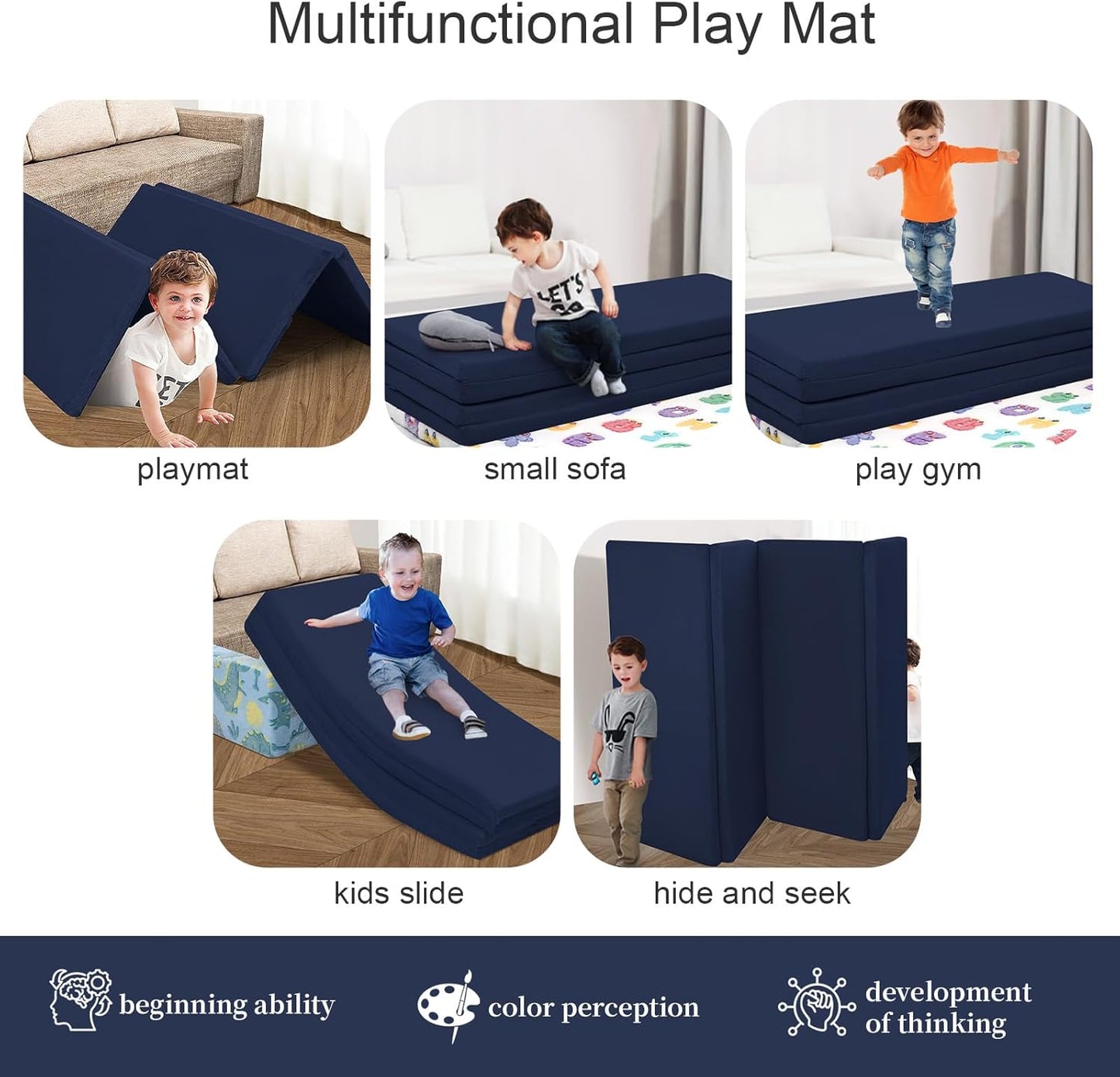 MeMoreCool Kids Floor Futon Mattress Large 6x4 FT, Thicken Foam Tatami Mattress for Children Play Area, Foldable Sleeping Pad Crawling Tatami Mat for Playroom