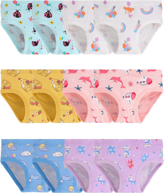 Finihen Girls Cotton Underwear Toddler Girls Panties Kids Briefs Multipacks.