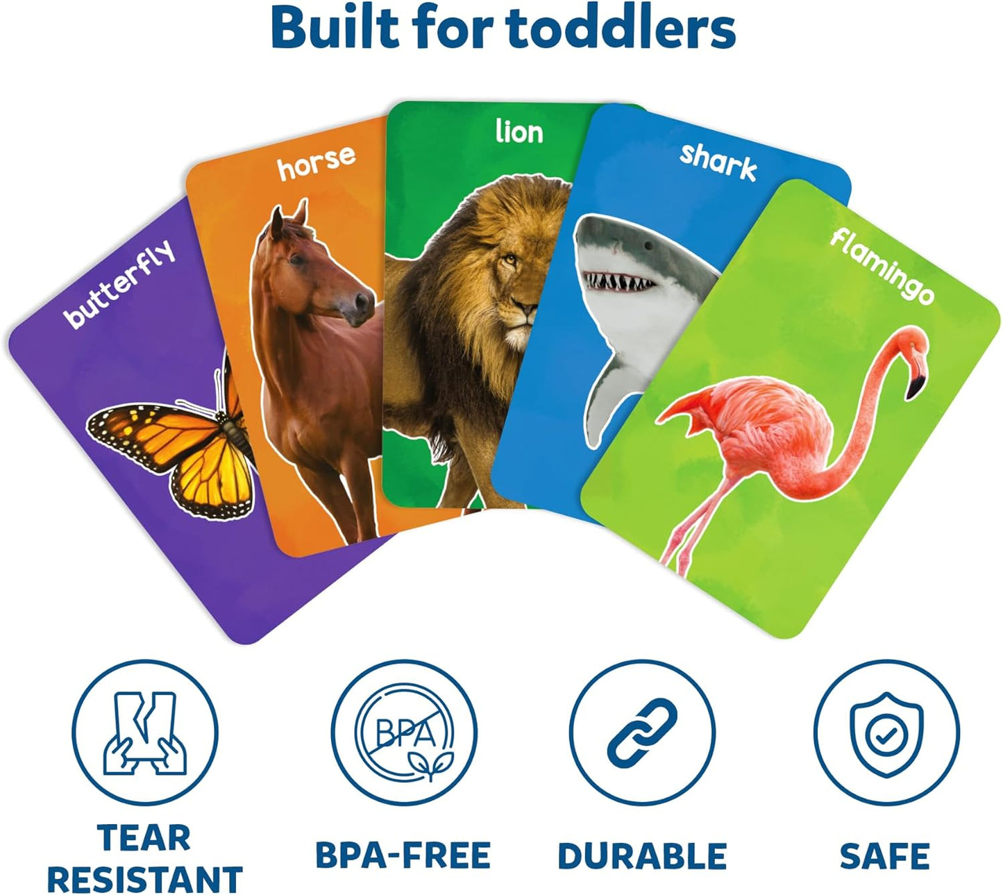 Skillmatics Thick Flash Cards for Toddlers - First 100 Animals, Montessori Toys, Preschool Learning Activities, Learning Aids, Gifts for Kids Ages 1, 2, 3, 4 Years
