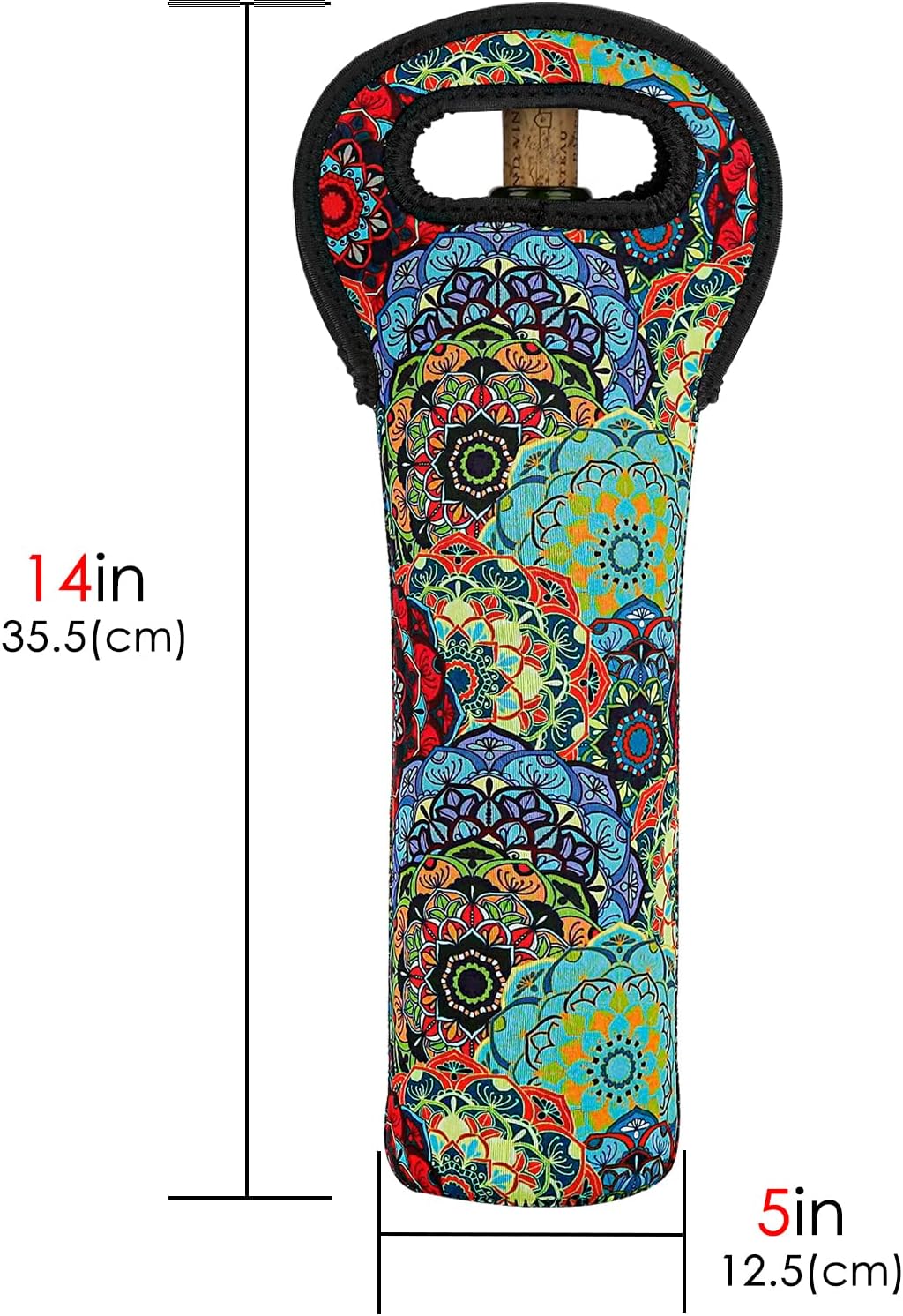 Wine Bag, Wine Carrier Tote Bag, Wine Bottle Protector, Insulated Neoprene Hand Bag, Wine Bags for Wine Bottles Gifts, Wine Bottle Holder for Travel with Secure Carry Handle (2 Pack)