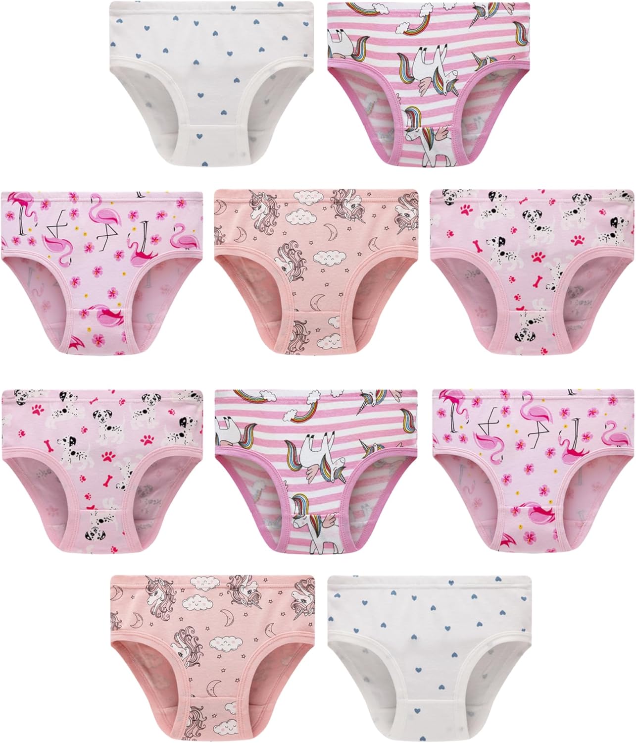 Cadidi Dinos Little Girls' Soft Cotton Underwear Kids Cool Breathable Comfort Panty Briefs Toddler Undies(Pack of 6)