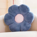 Blue Flower Pillow, 17.7" Flower Shaped Plush Decorative Throw Pillow for Bed