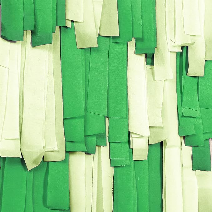 PartyWoo Crepe Paper Streamers 4 Rolls 328ft, Pack of Crepe Paper Light Green and Grass Green Streamers Party Decorations, Crepe Paper for Birthday Decorations, Party Decorations (1.8 In x 82 Ft/Roll)