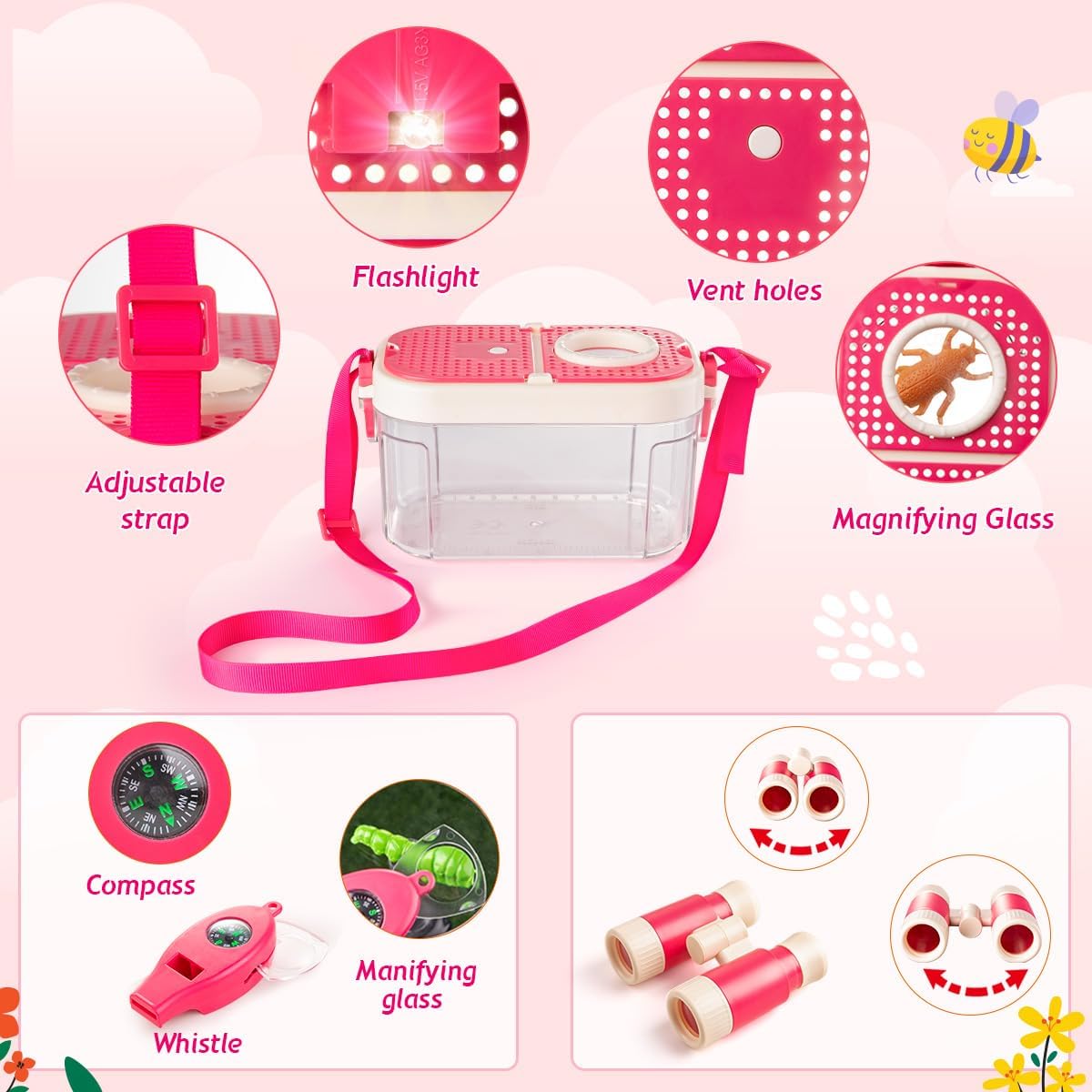 Meland Kids Camping Set for Girls - Camping Tent Toys for Girls Indoor Outdoor Pretend Play, Christmas Birthday Gift Idea for Toddler Girls Age 3,4,5,6 Year Old