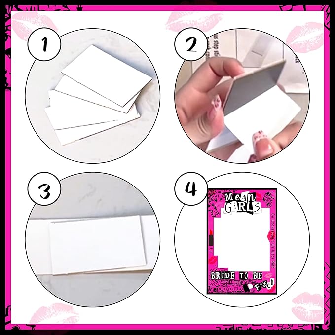 LaVenty Mean Girls Bachelorette Party Photo Booth Props Frame Bachelorette Party Supplies Mean Girls Party Decoration Y2k Party Decorations Bride to Be Photo Booth Props, Red 1