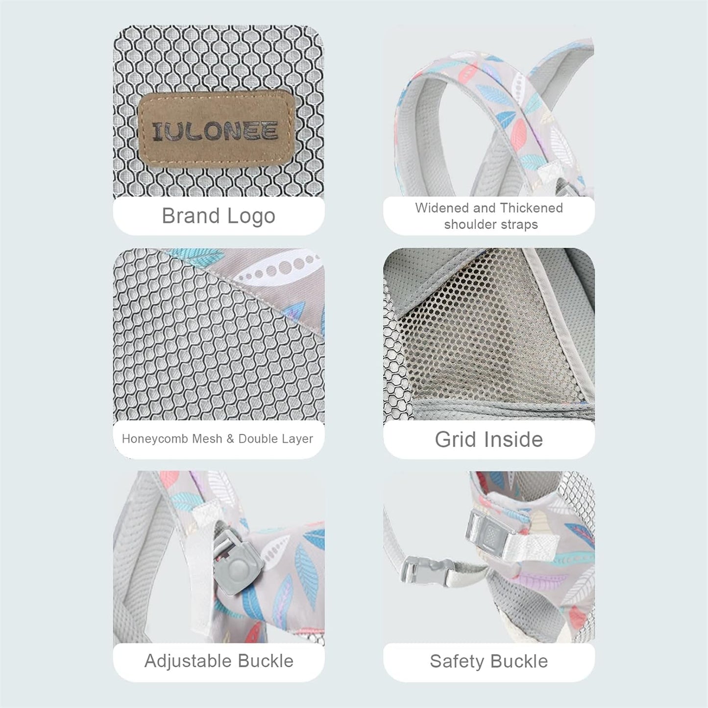 IULONEE Baby Carrier, Embrace Cozy 4-in-1 Infant Carrier Ergonomic Adjustable Holder Portable Convertible Front and Back Backpack Carry for Infants Toddlers Babies Girl and Boy 7-45 Pounds (Blue)