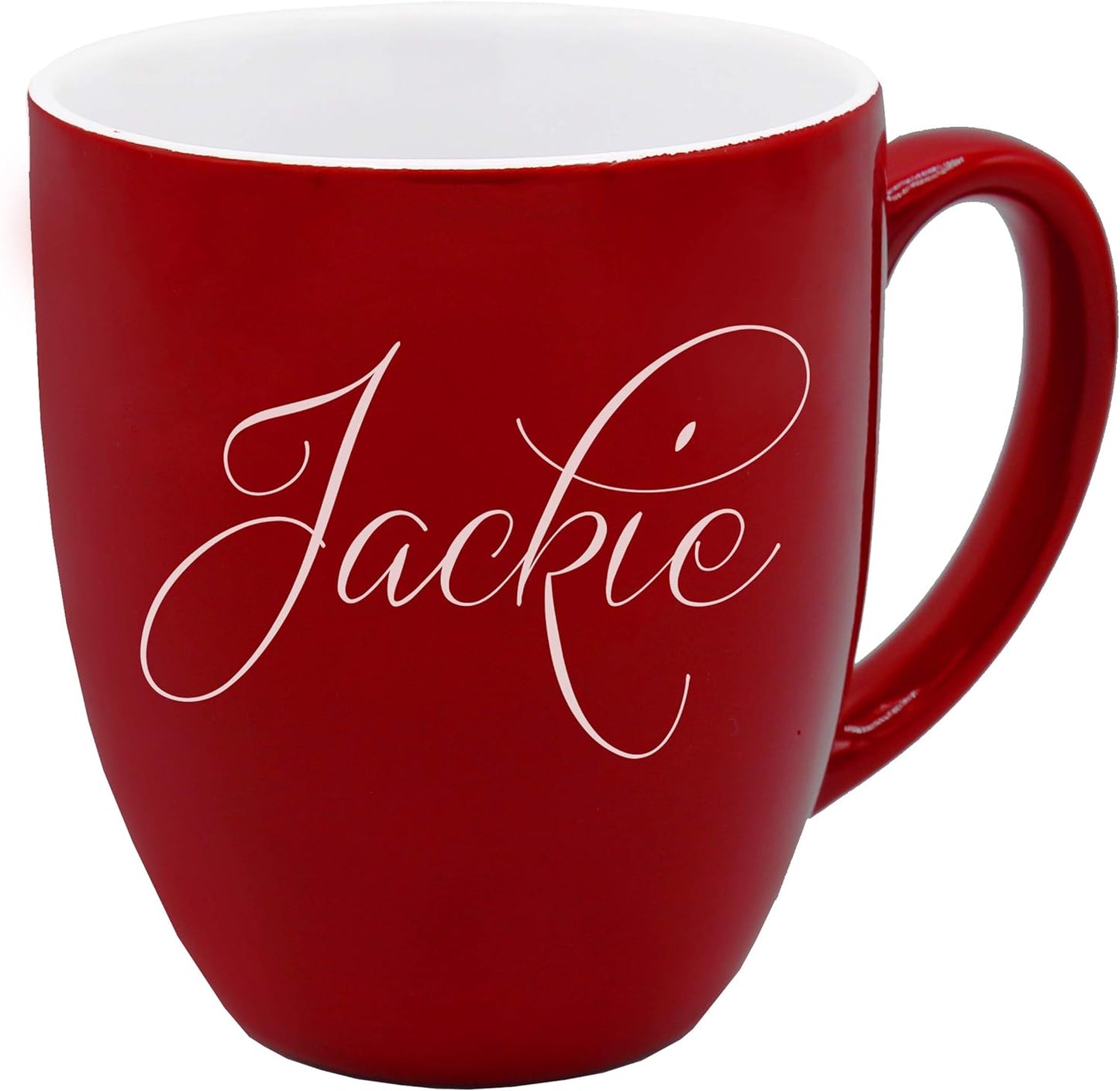 Custom Engraved Coffee Latte Mug - Personalized Coffee and Tea Cup (Red)