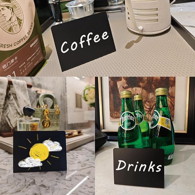 20 Pack Mini Chalkboard Signs,Food Labels for Party Buffet Weddings and Bakery Table Signs Small Chalkboard Sign Reusable Food Signs for Buffet Easy to Write On and Erase(4"x3")