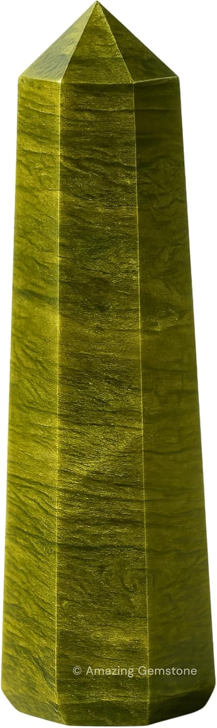 Amazing Gemstone Vesuvianite Crystal Towers - Natural Healing Crystal Point Obelisk for Reiki Healing and Crystal Grid (2" to 3" Inch)