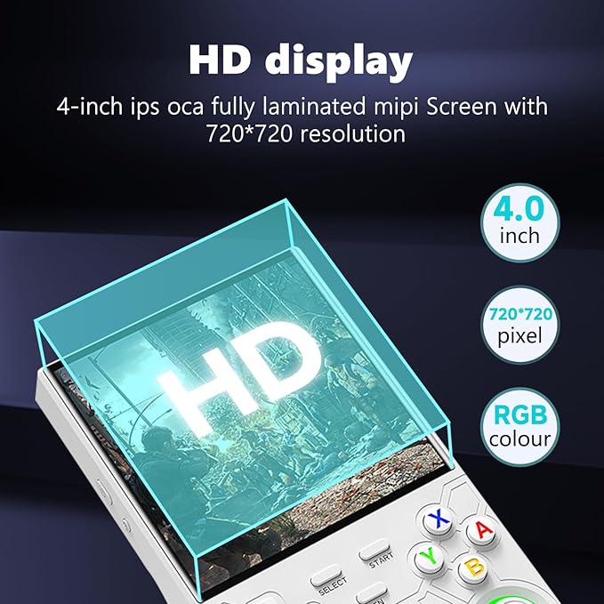 2025 New Upgrade R36ULTRA Retro Handheld Game Console with 64G Built-in 21000+ Classic Games,Portable Hand Held Open Source Linux System 4.0-in 4k HD IPS Screen Video Player (Black)