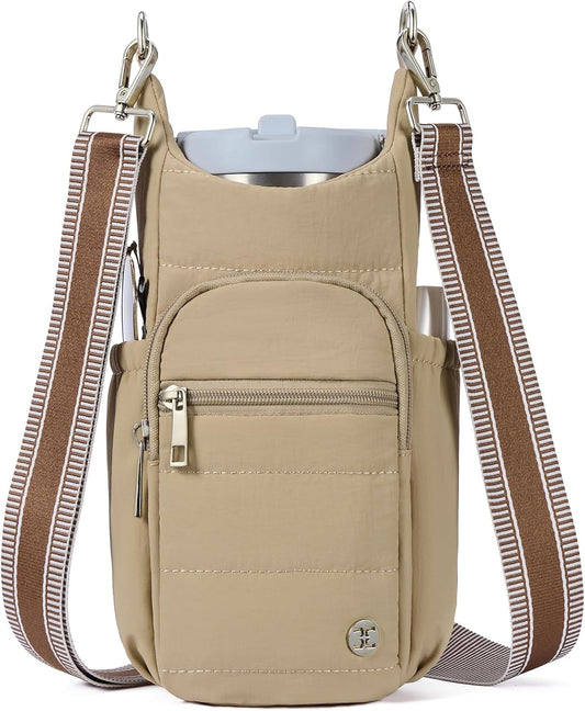 Telena Water Bottle Holder with Strap RFID Crossbody Bags for Women for Walking, Hiking, Cycling