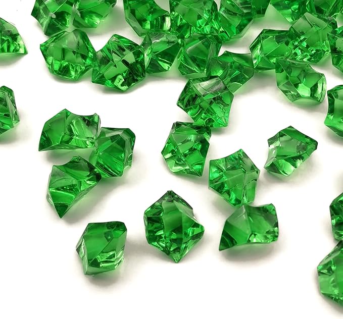 Green Vase Fillers for Home Decor, Vase Decor Filler, 150 pcs Reusable Fake ice Cubes for Photography Accessories Props Decoration for Wedding, St Patricks Day Vase Filler