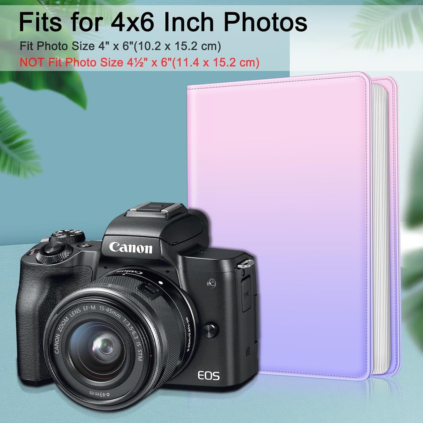 Fintie Photo Album for 4x6 Photos - 112 Pockets Vegan Leather Cover Memory Albums Book for Birthday Family Anniversary Vacation Pictures, Fantasy Ombre