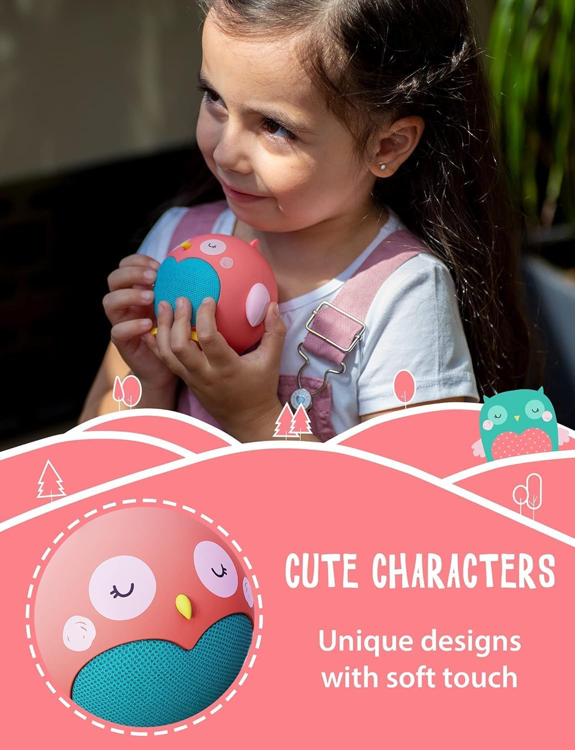 Planet Buddies Kids Bluetooth Speaker Boys and Girls with Microphone, Mini Bluetooth Speaker Portable Wireless, 60 Day Battery, for Home, Outdoor and Travel, Works with iPhone and Android – Olive Owl