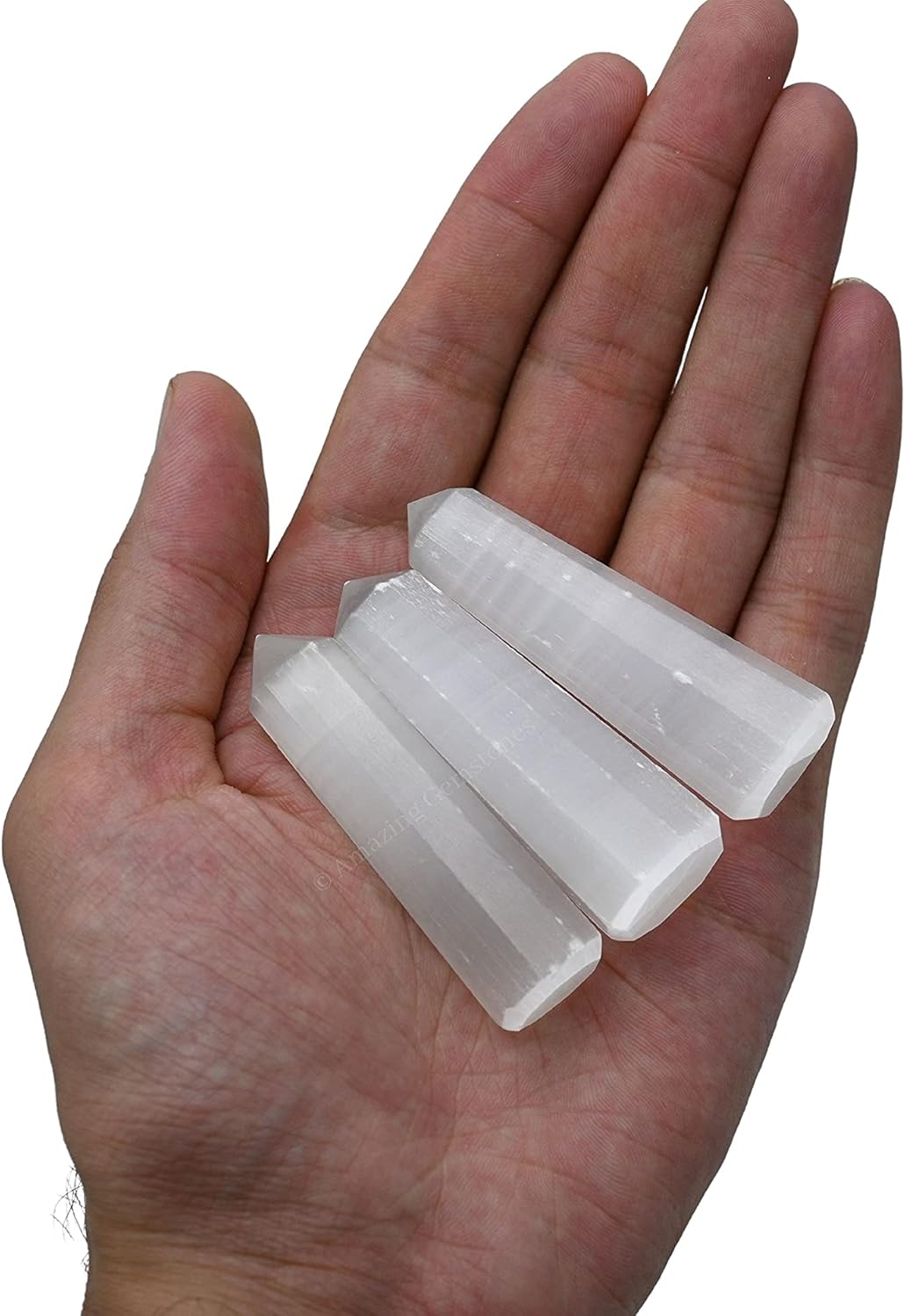 Amazing Gemstone Selenite Crystal Towers ~ Natural Healing Crystal Point Obelisk for Reiki Healing and Crystal Grid (2 to 3 INCH)