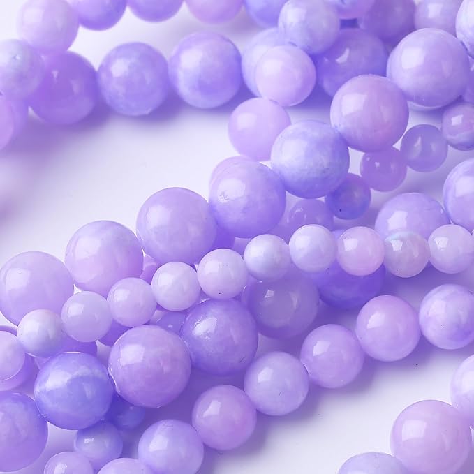 Purple Persian Jade Stone Beads Gemstone Round Crystal Energy Jade Beads Stone Beads for Jewelry Making DIY Bracelet Necklace Jewelry Making 1 Strand 15.5inch 4MM