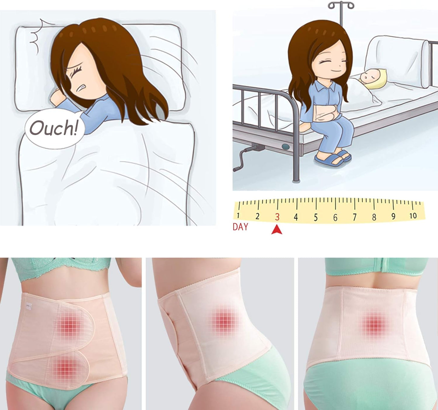 picotee C Section Postpartum Belly Band Wrap Abdominal Binder Fajas Postparto Cesarea Post Partum Waste Shrinker