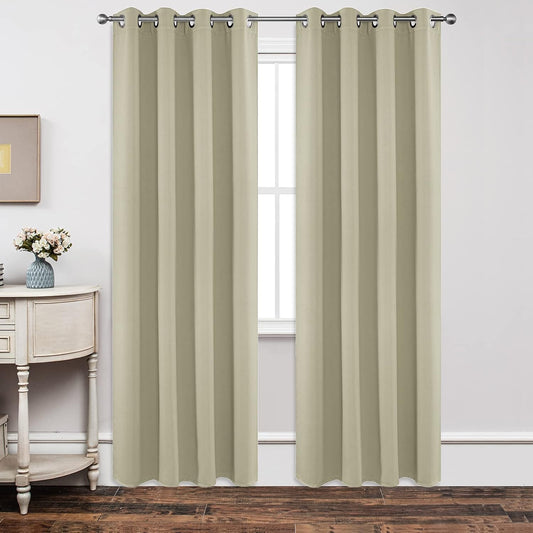 Joydeco Blackout Curtains 84 Inch Length 2 Panels Set, Thermal Insulated Long Drapes 2 Burg, Room Darkening Grommet Drapes for Living Room Bedroom Window