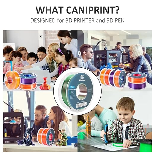 Geeetech Silk PLA Filament 1.75mm Silk Dual Color Filament, Coextrusion Dichromatic Metal-Like Shiny Consumable 1kg (2.2lbs) 1 Spool, Dimensional Accuracy +/- 0.02 mm, Green Red