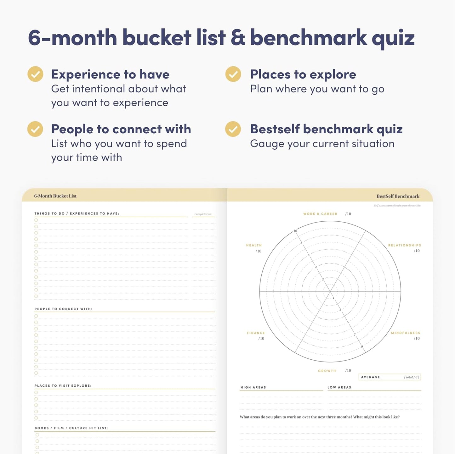 BestSelf Self Planner – 6-Month Undated Life Planner for Goal Setting, Time Management & Productivity – 7"x10" Mist Notebook