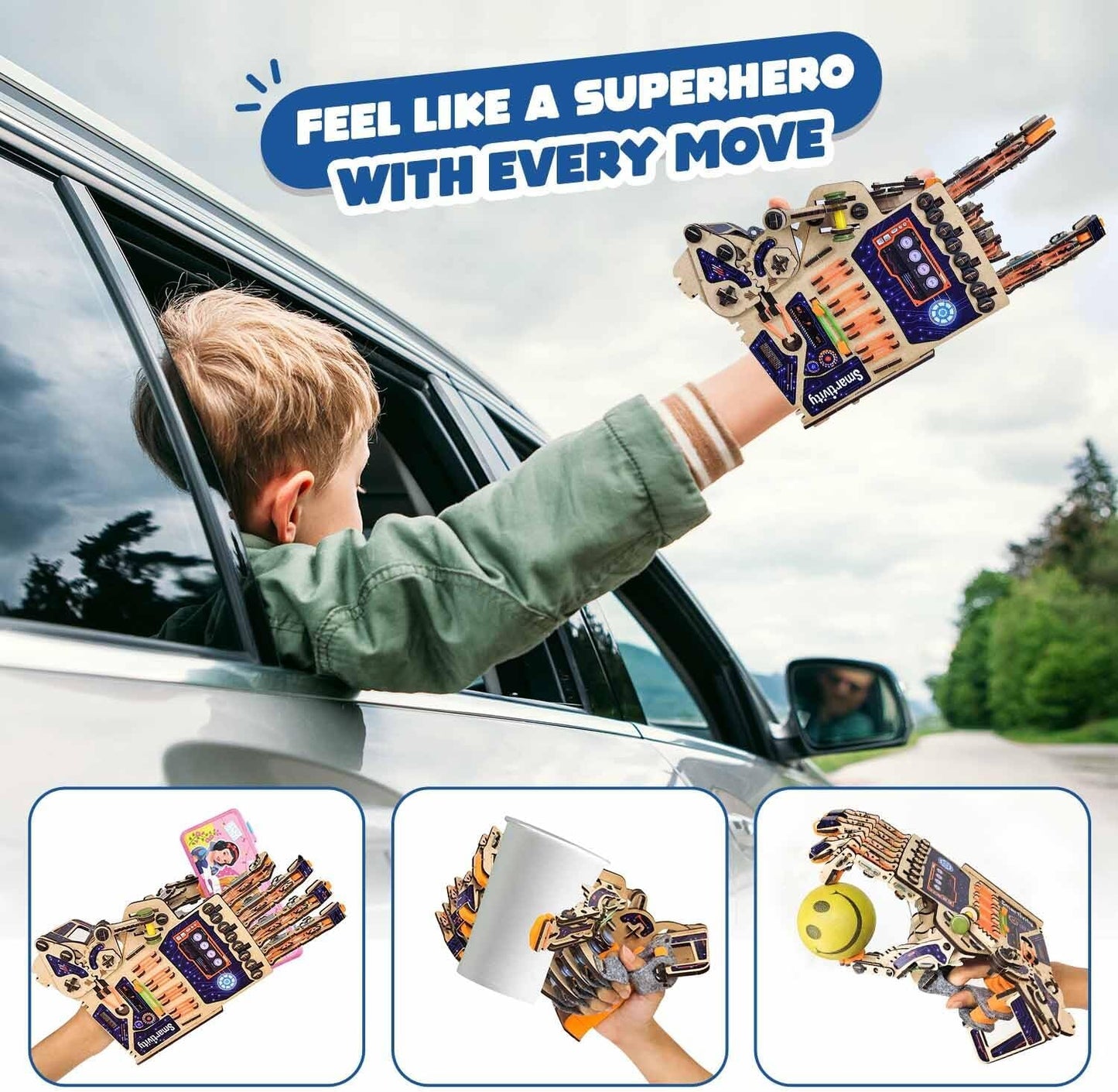 Smartivity DIY Robotic Mechanical Hand STEM Toy for Kids 8-9-10-11-12-13-14 Years Old | 2024 Parents Choice Award Winner I Birthday Gift for Boys & Girls | Engineering Kit for 8-14 Years Old