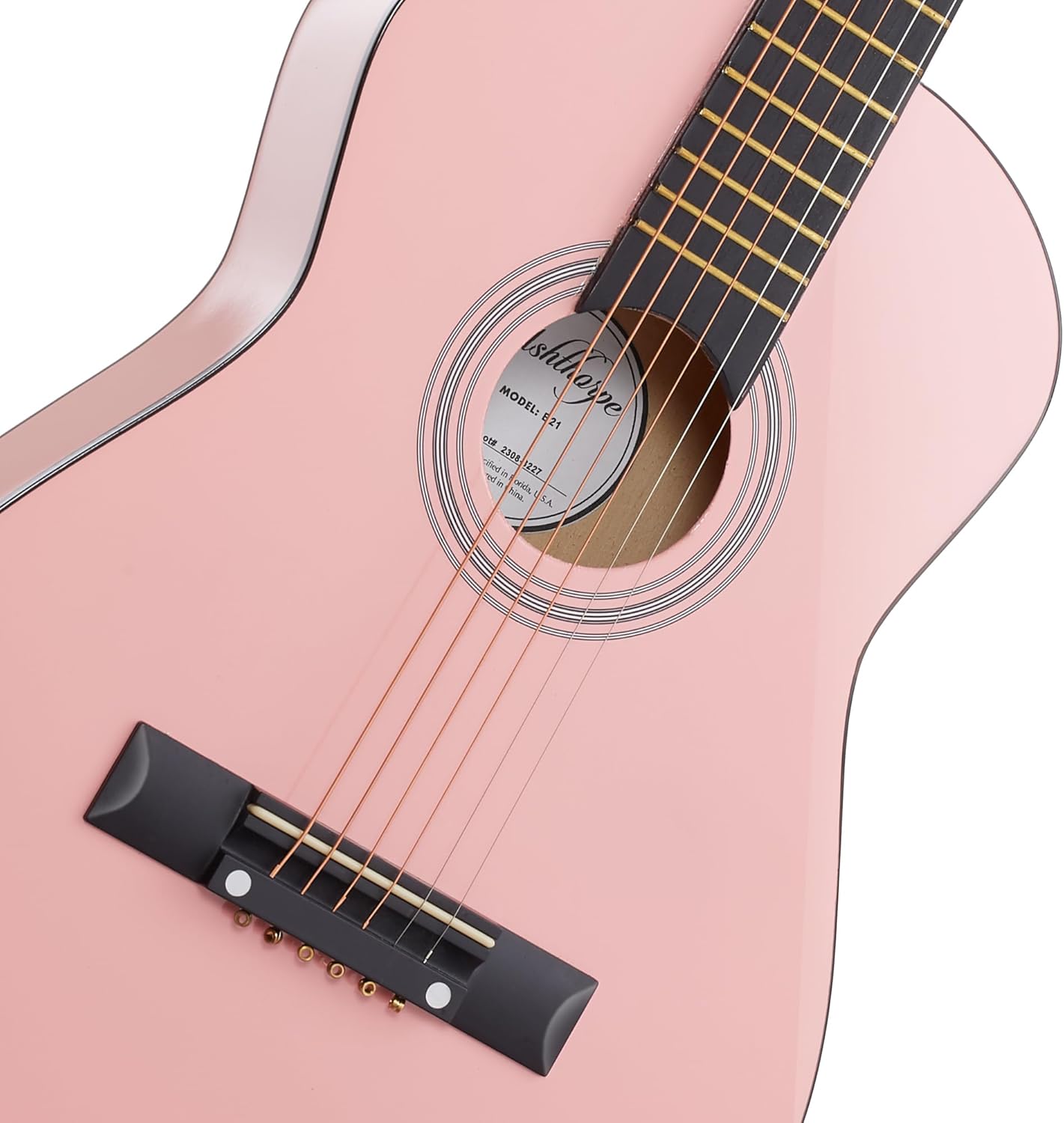 Ashthorpe 30-inch Beginner Acoustic Guitar Package (Pink), Basic Starter Kit w/Gig Bag, Strings, Strap, Tuner, Picks