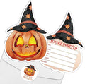 REWIDPARTY 15 Sets Halloween Invitations with Envelopes Stickers, Pumpkin Shaped Fill-in Invitation Cards, Birthday Baby Shower Party Invites, Funny Halloween Thanksgiving Party Supplies Decoration