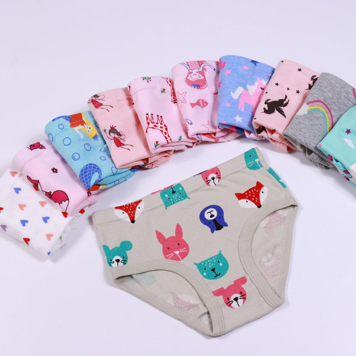 Finihen Girls Cotton Underwear Toddler Girls Panties Kids Briefs Multipacks.