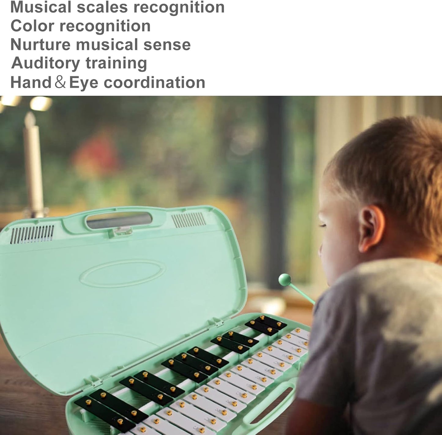 MUSICUBE 27 Keys Xylophone for Kids Adults Professional Glockenspiel Instrument with 2 Mallets & 11 Music Sheets Educational & Preschool Learning Musical Toys for Toddler Boys Girls Aged 3+（G5-A7）