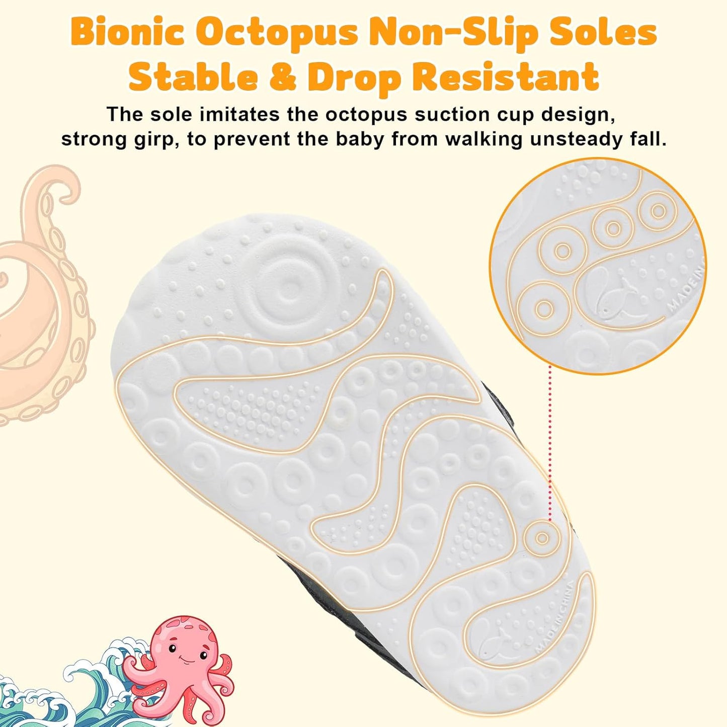 FEETCITY Wide Baby Shoes Boys Girls Baby Barefoot Shoes Breathable Infant Walking Shoe Crib Sock Shoe Toddler Sneakers Flexible