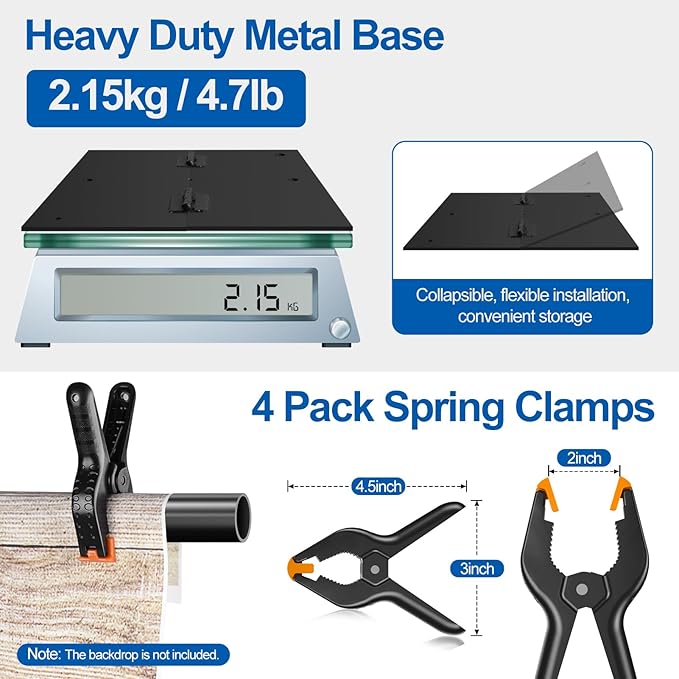 FUDESY Heavy Duty Backdrop Stand, 8.5x10ft Adjustable Photo Background Stand Support System Kit with Steel Base, Pipe and Drape Photography Backdrop Stand Kit for Parties Wedding Birthday