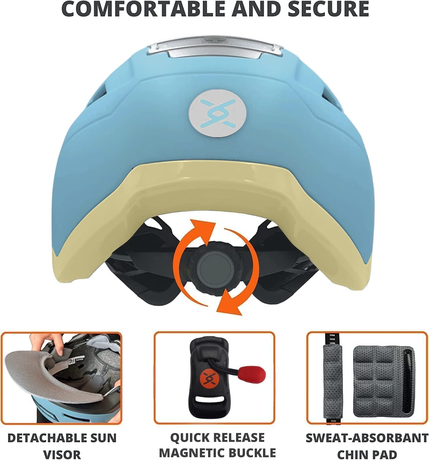 Kid Bike Helmets for Boys and Girls | Fit Head 51-54cm Circumference | CPSC & NTA-8776 Dual Certified | Multi-Sport Helmets with LED Lights, Magnetic Buckle, Detachable Visor