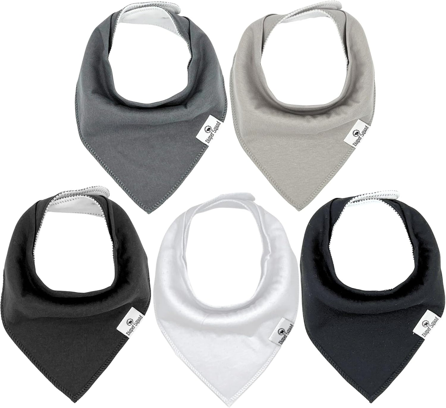 DiaperSquad's Baby Bibs for Drooling and Teething, Bibs for Boys, Baby Girl - Solid Cotton Baby Drool Bibs