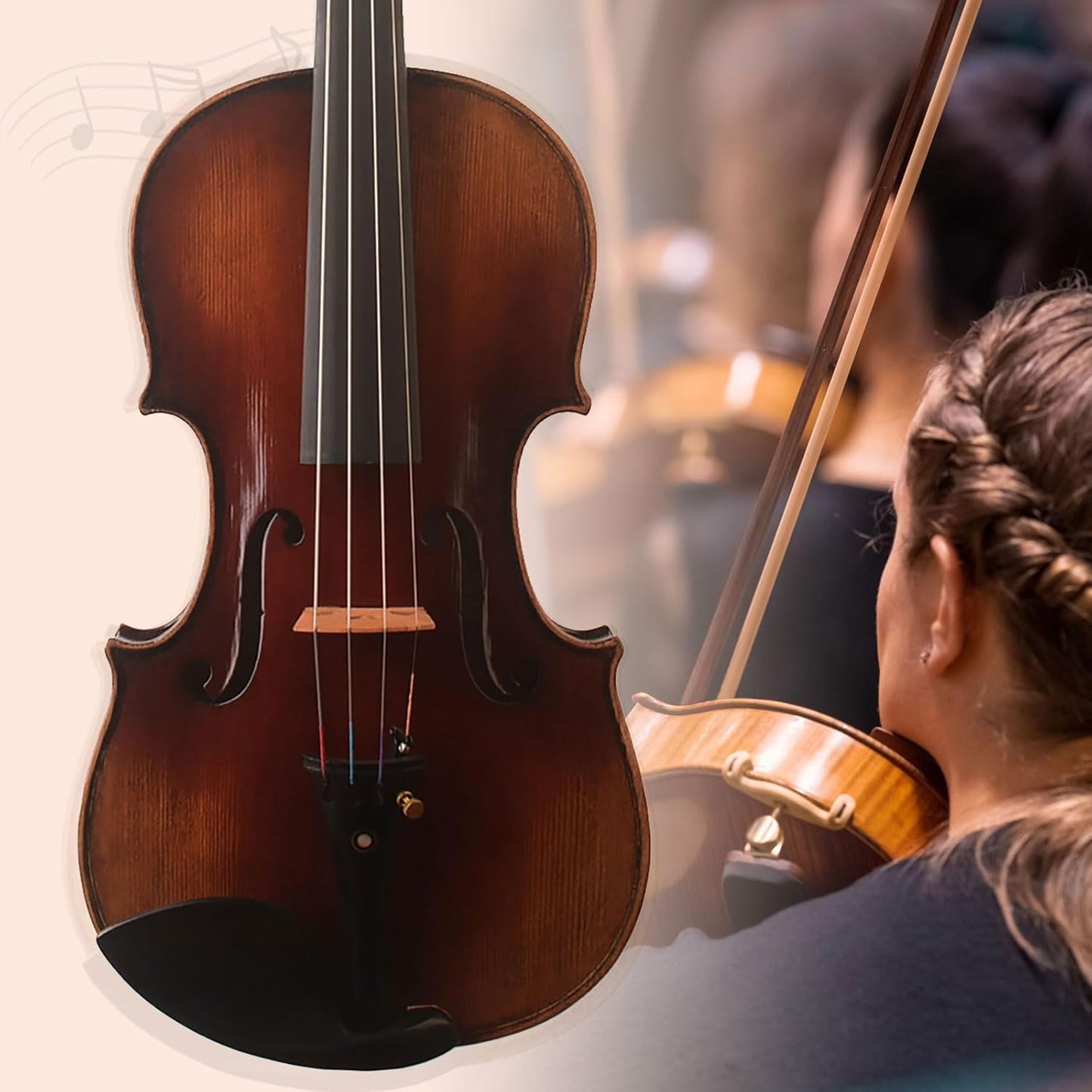 MV5000 Strad 4/4 Full size violin, Dark oil varnish, Handcrafted,Traditional craftsmanship .For advanced or Orchestra players, with Case,Bow,Shoulder Rest