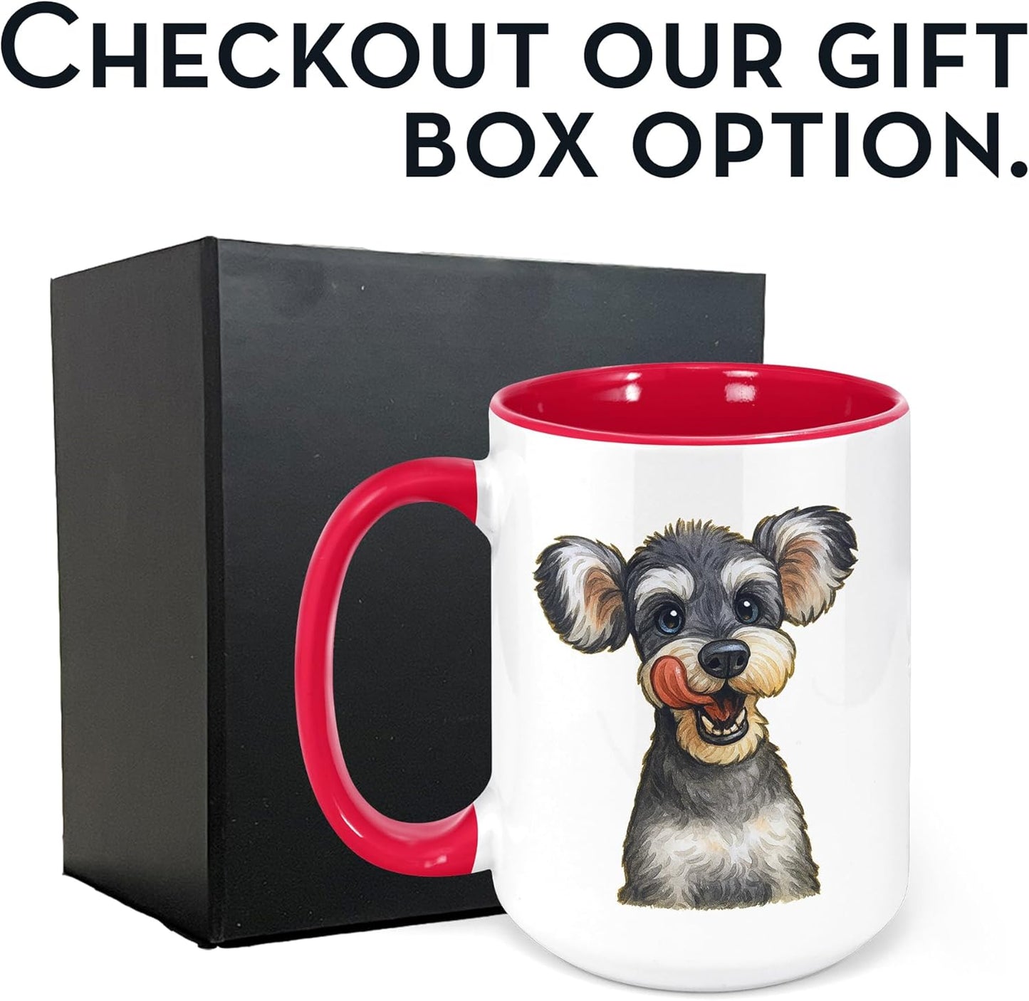 Personalized Coffee Mug, Custom Photo Caricature Gift, Funny Customized Coffee Gift for Men & Women, Custom Mugs with Pictures, Red 15oz Customized Ceramic Tea Cup