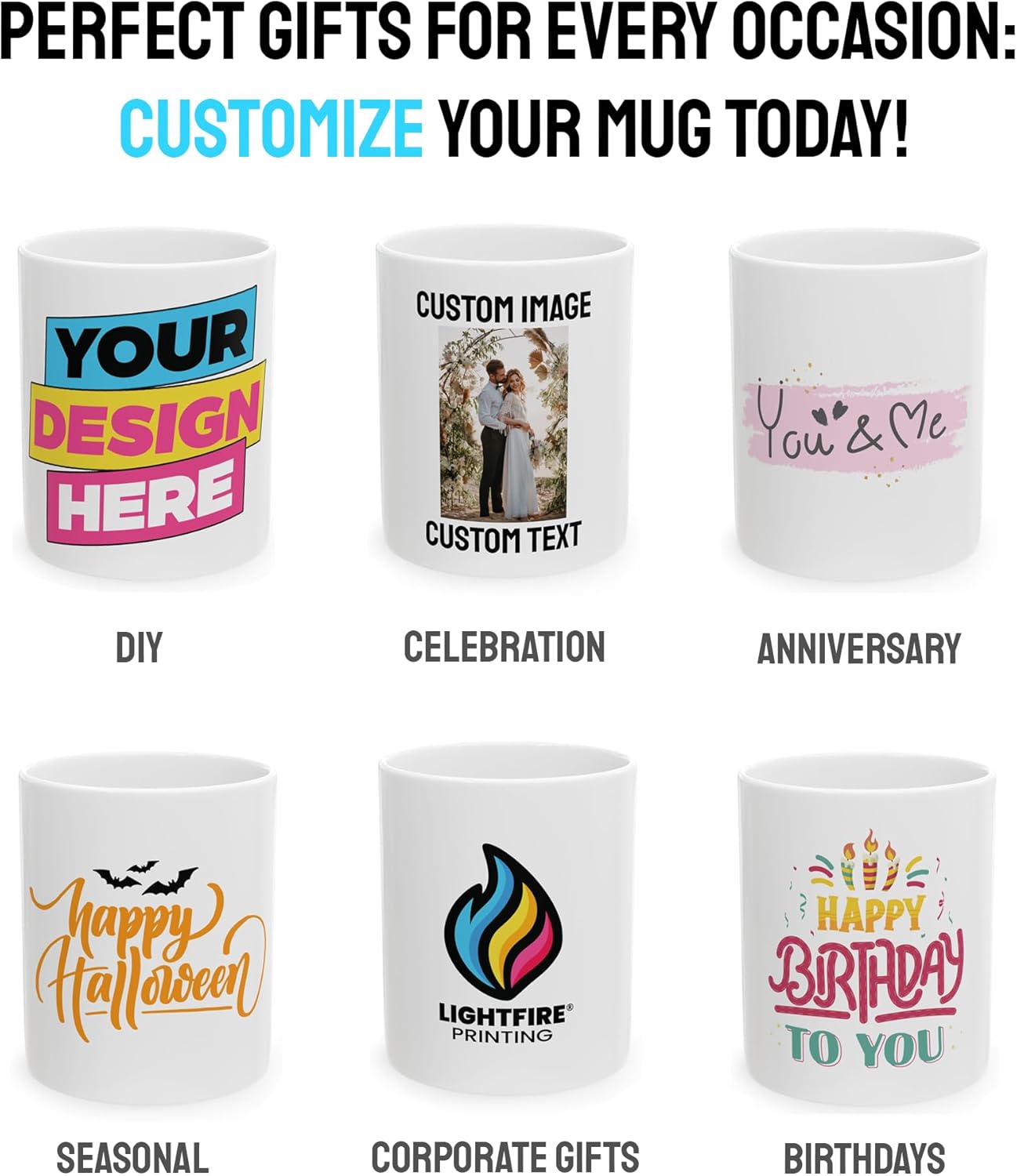 Personalized Coffee Mug – Custom Photo, Text, or Logo Ceramic Mug Tea Cup | Taza Personalizada with Picture or Message | Customized Gift Idea for Men & Women, Mom, Dad, Friends - White/Orange | 11oz